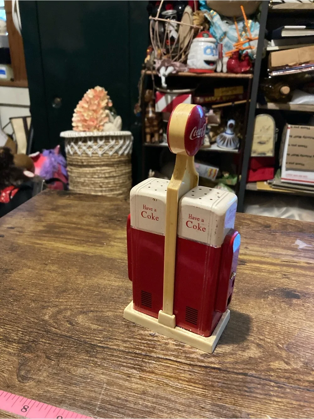 Vintage 1993 Coca Cola gas pump salt & pepper shakers